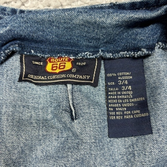 Vintage Skirt Womens 3 Denim Route 66 Y2K Girly Embroidered Jean Classic Party - Picture 2 of 5